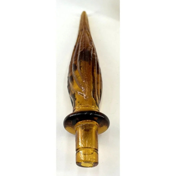 Empoli Bottle Amber Italian Glass Genie Hour Glass Figure Grapes MCM 18" - Picture 5 of 9